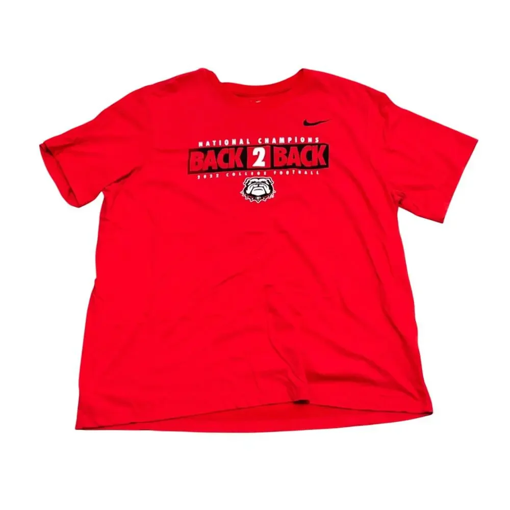 Georgia Bulldogs Shirt NCAA Nike Back 2 Back Champions 2021 2022 New Men’s XXL